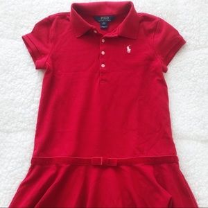 Polo by Ralph Lauren Kids Girls Red Mesh Dress